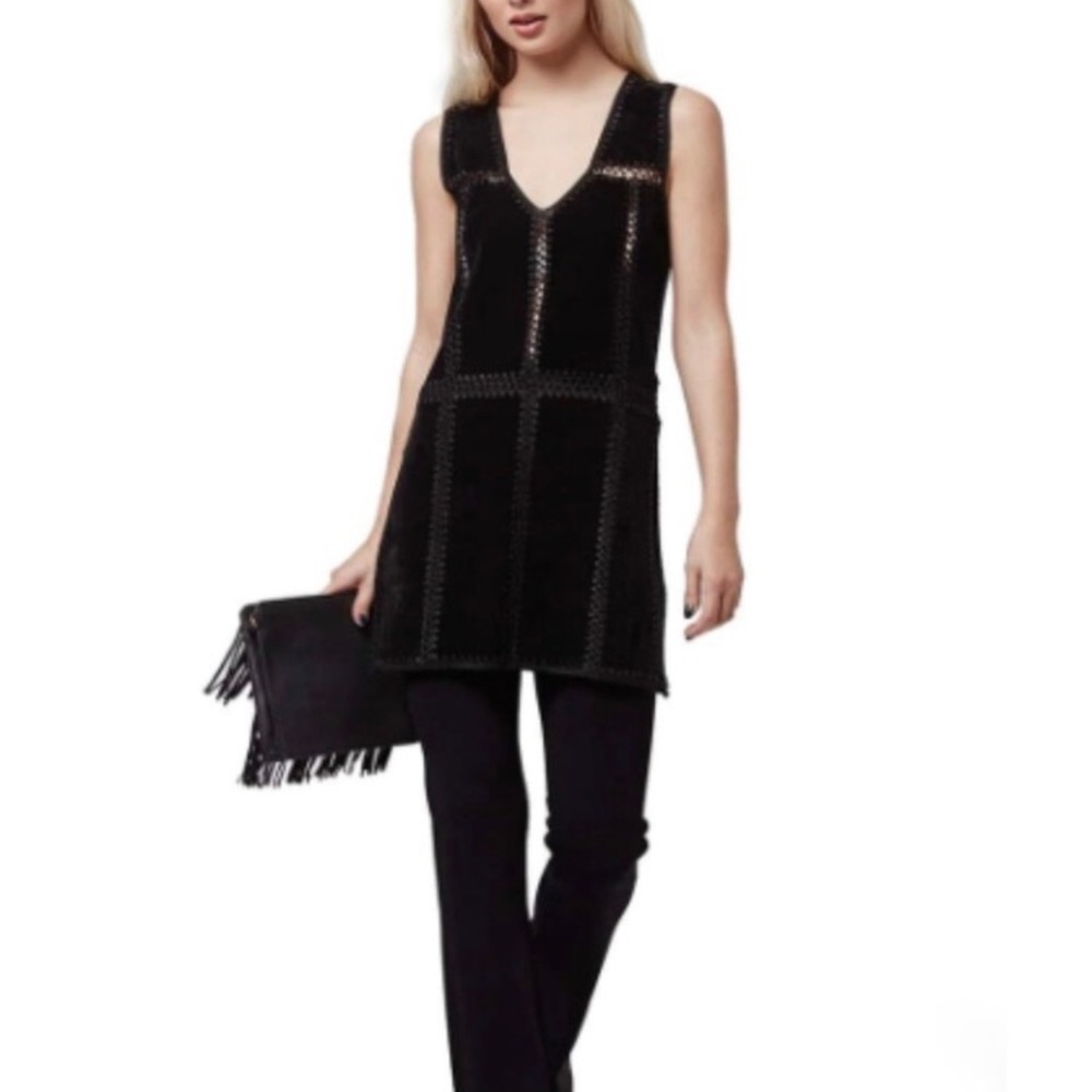 TOPSHOP FAUX SUEDE TUNIC TOP